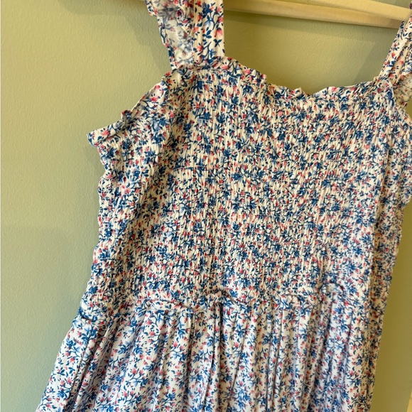 Ruffle butts red white and blue floral dress - Picture 2 of 2